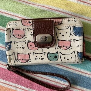 Unionbay Cat Print Wristlet Wallet